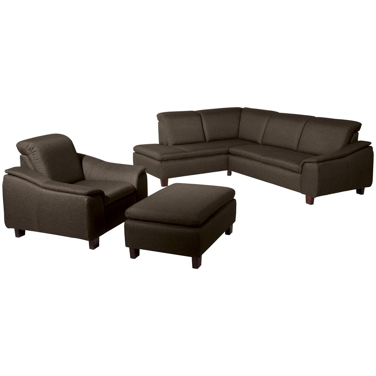 ECKSOFA mit Ottomane links Kaylil Flachgewebe braun - Braun, Kunststoff (187/247cm) - 58aufmkessel