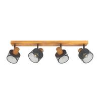 DECKENSTRAHLER Jixalin 66/10/17.5 cm - Schwarz, Holz/Metall (66/10/17.5cm) - ZMH