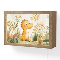 WANDLEUCHTE Dino - Fußball - Orange 30x20 cm - Beige, Holzwerkstoff (30/20/8cm) - OnlyWow