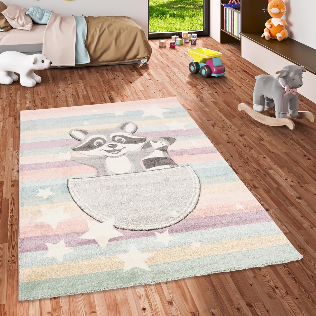 KINDER TEPPICH MAUI KIDS WASCHBÄR - Multicolor, Textil (80/150cm) - Pergamon