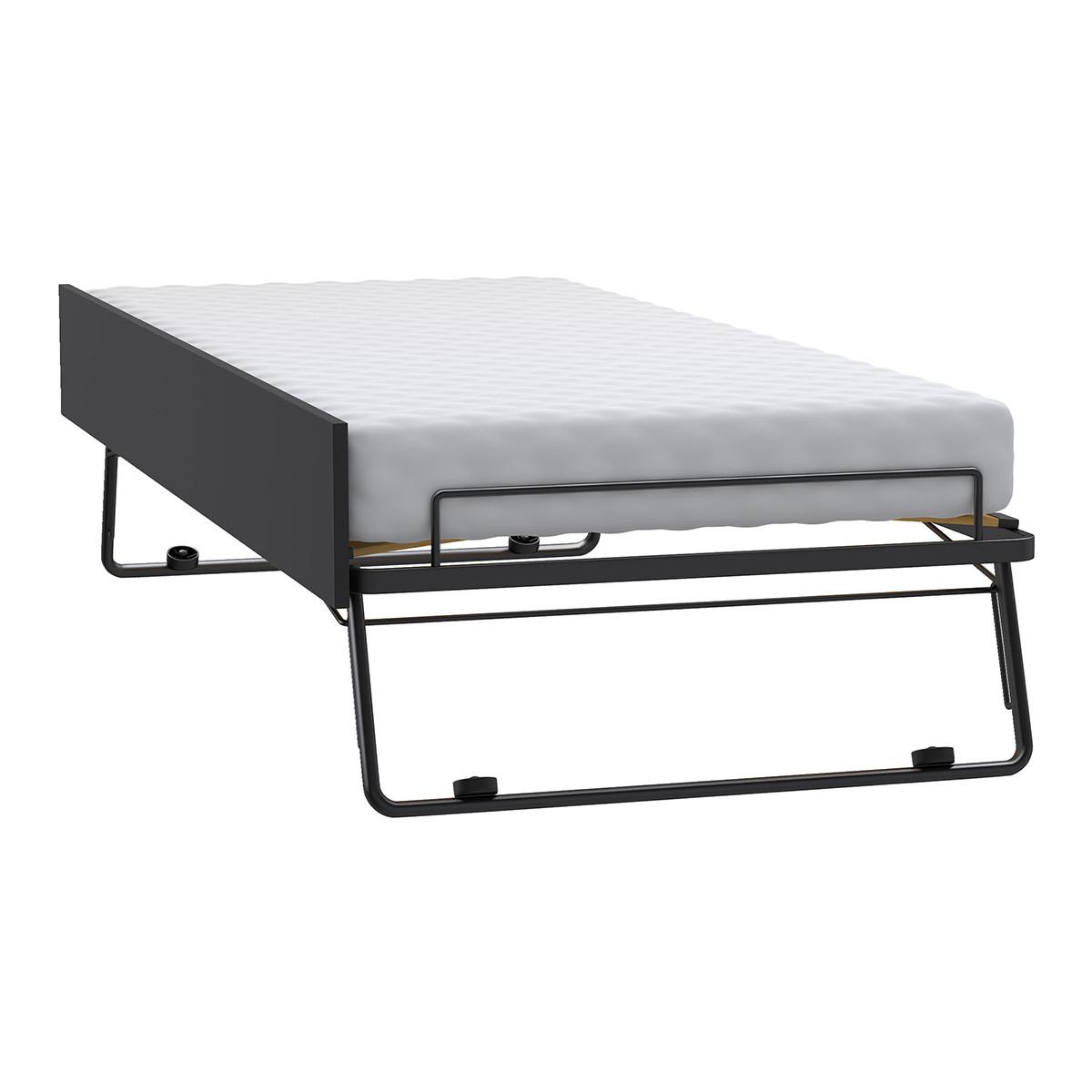 BETT 90/200 Schwarz - Schwarz, Holzwerkstoff (90/200cm) - Petits-meubles