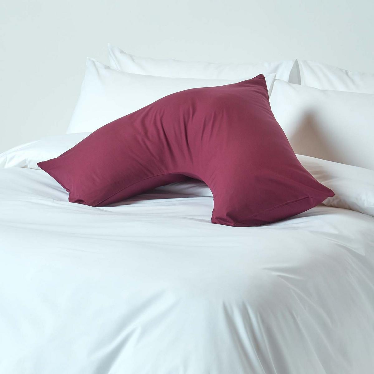 KISSENBEZUG für V-Form-Kissen, Perkal, Fadendichte 200 - Beere, Textil (38/76cm) - Homescapes