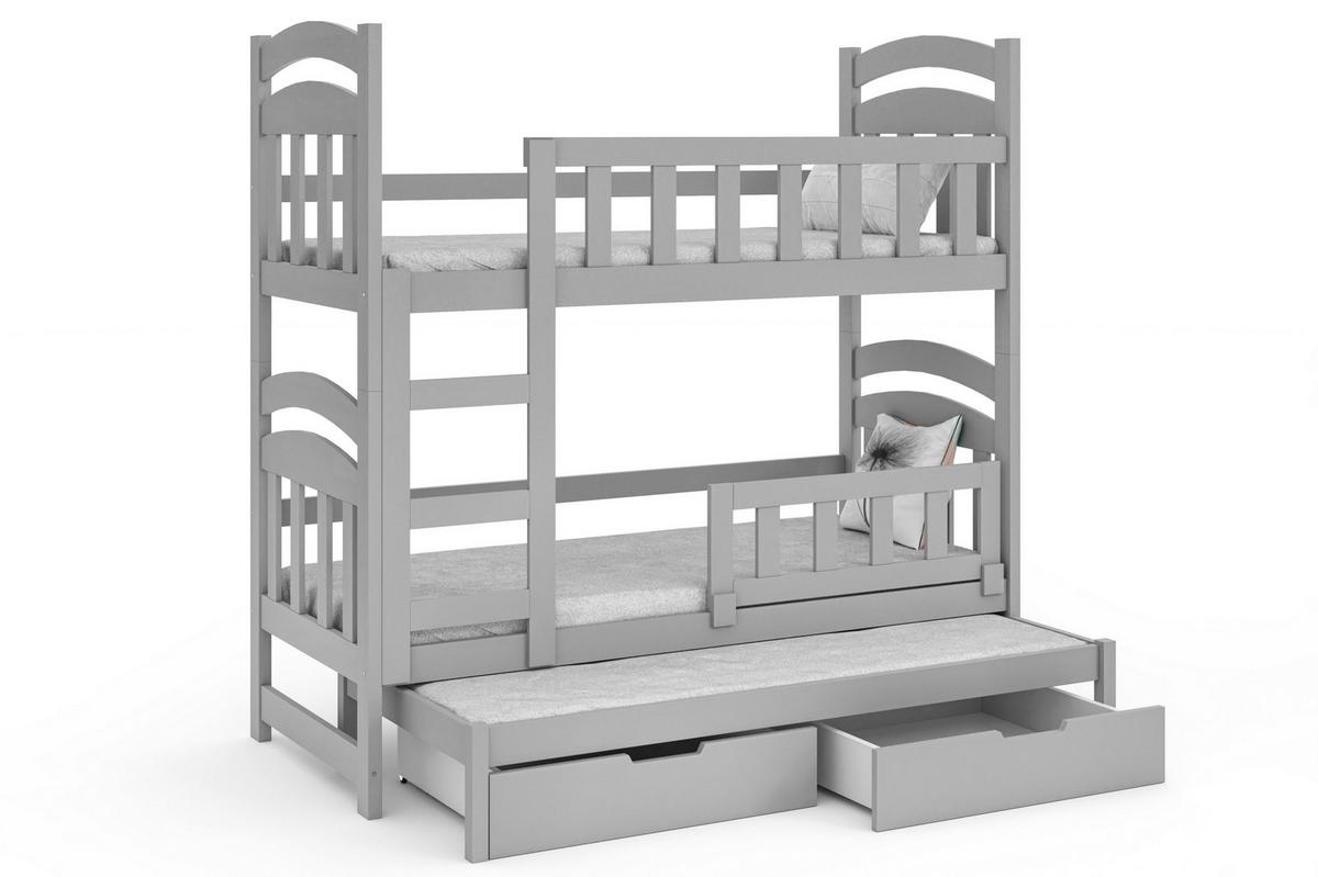 ETAGENBETT DUMBO mit Bettkasten 75x160 cm Grau - Grau, Holz (75/160cm) - MASSENO