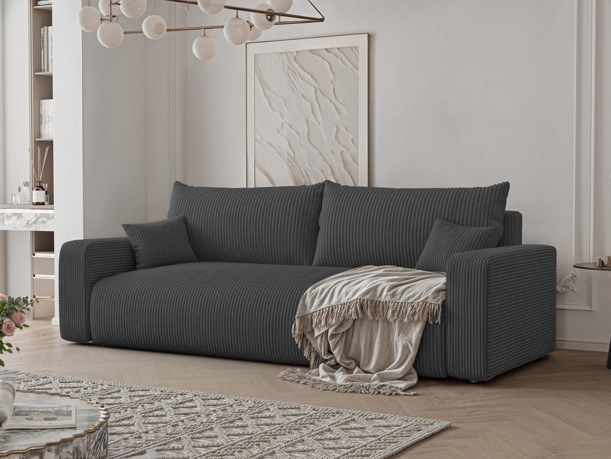 SOFA mit Schlaffunktion, Anthrazit - Anthrazit, Holzwerkstoff (246/79/93cm) - Idohome