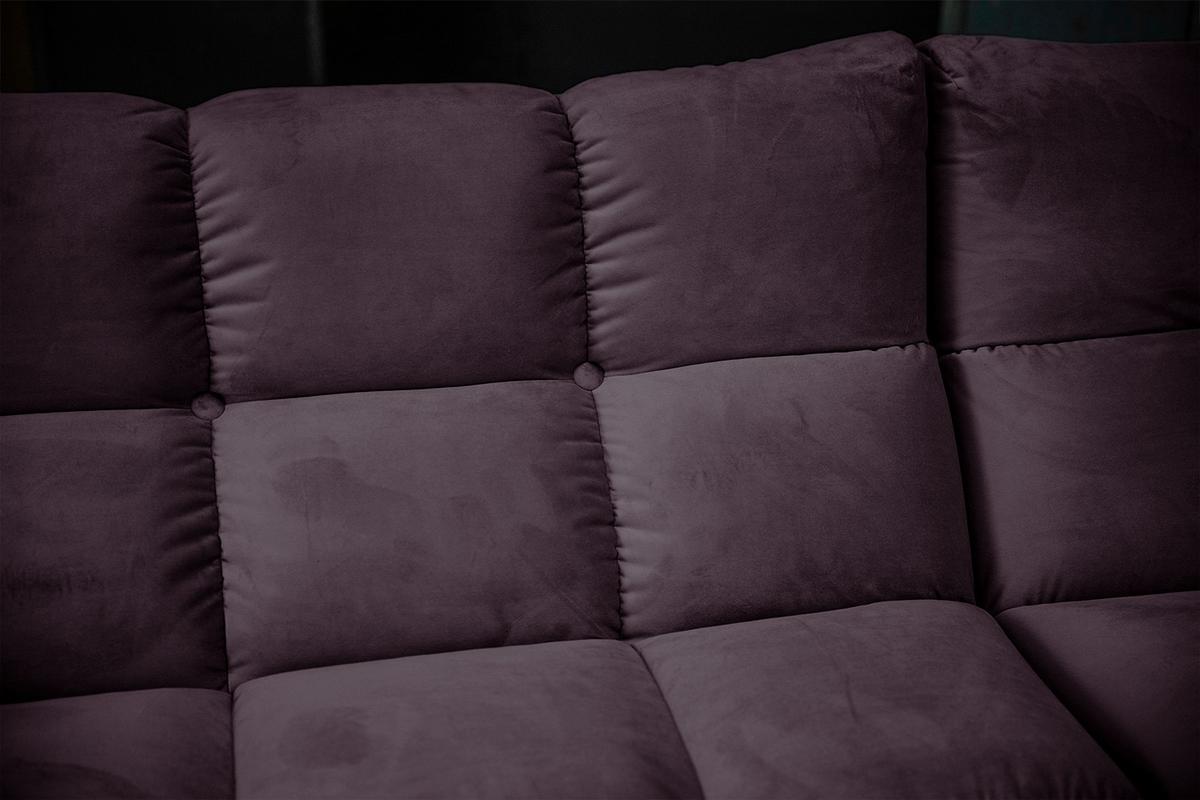 ECKSOFA VIVIEN Violett Velvet - Violett/Schwarz, Kunststoff/Textil (290/178cm) - KAWOLA