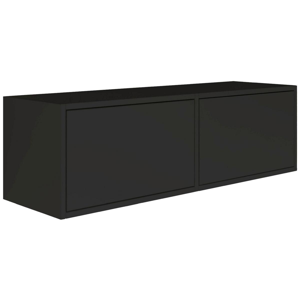 TV-LOWBOARD hängend, 2 Klappen, Schwarz, 100 cm - Schwarz, Holzwerkstoff (100.6/30/30cm) - Selsey
