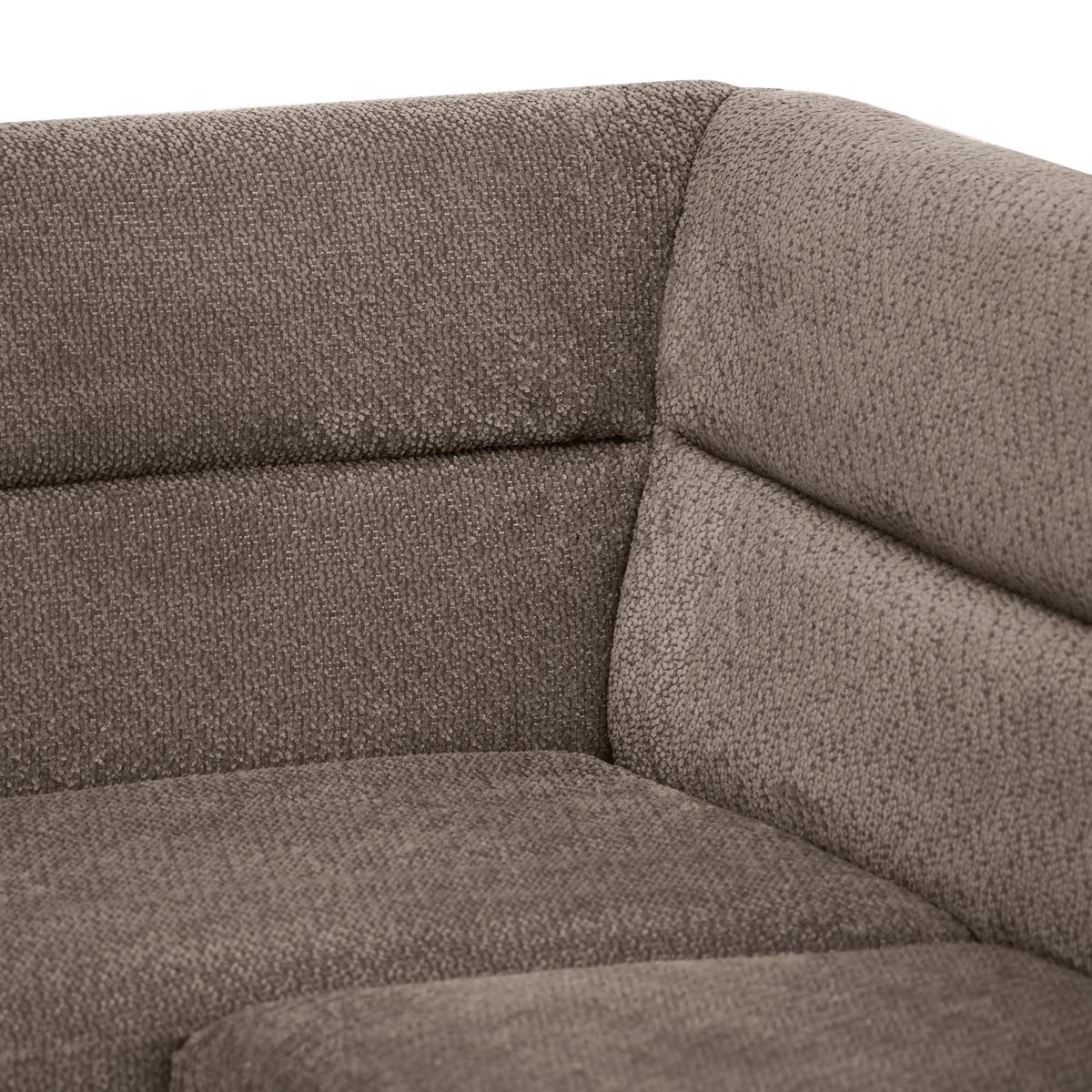 ECKBANK Cresto 212x173 cm, mit Metallbeinen, Egon-Stoff, Braun - Schwarz/Braun, Metall (212/173cm) - Beautysofa