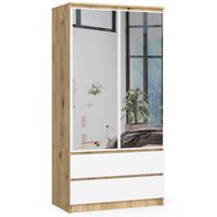 KLEIDERSCHRANK Eiche Artisan, Weiß 180/90/51 - Eiche Artisan/Weiß, Holzwerkstoff (90/180/51cm) - RAUMHIRSCH FURNITURE