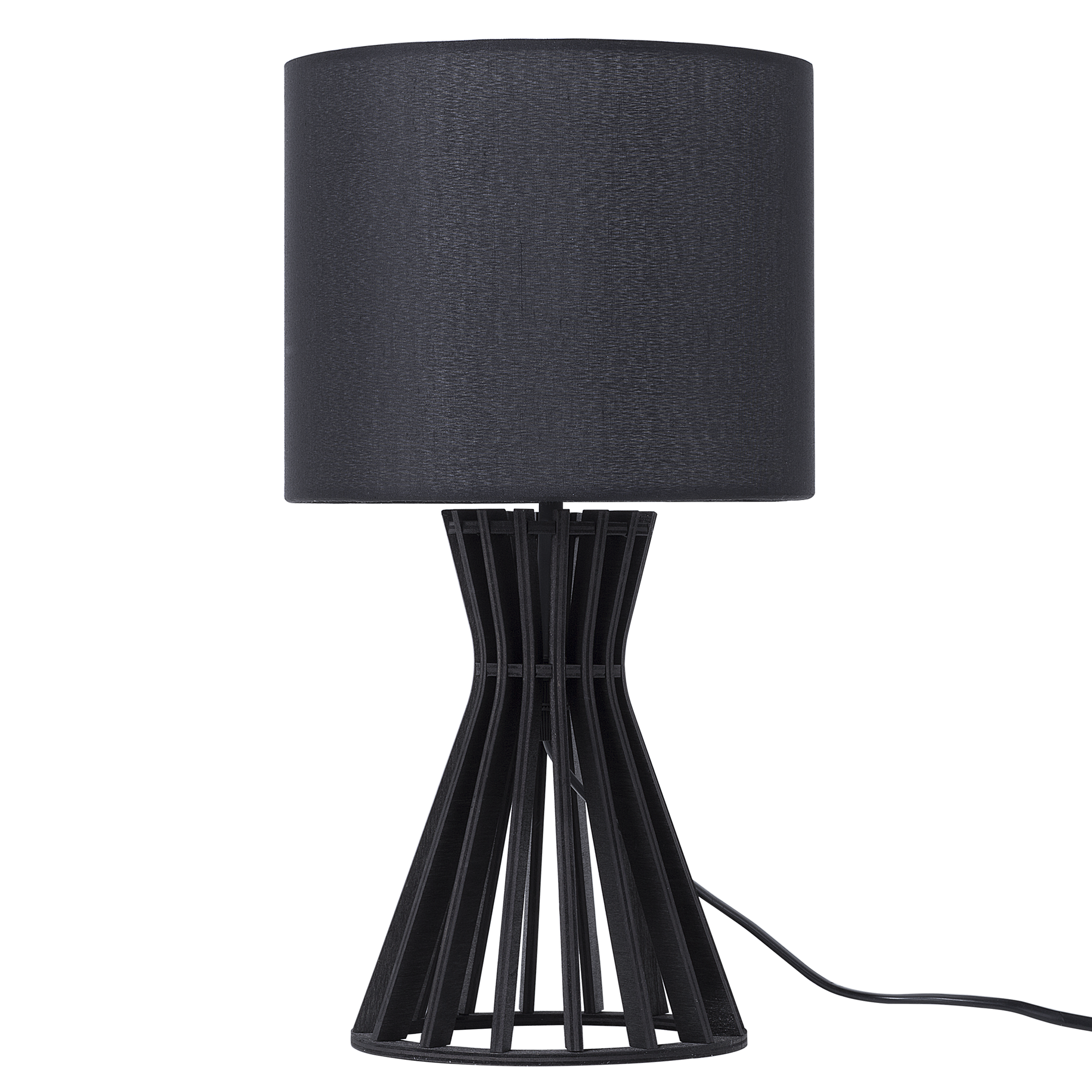 TISCHLAMPE Carrion 27/27/37 cm - Schwarz, Holzwerkstoff (27/27/37cm) - Beliani