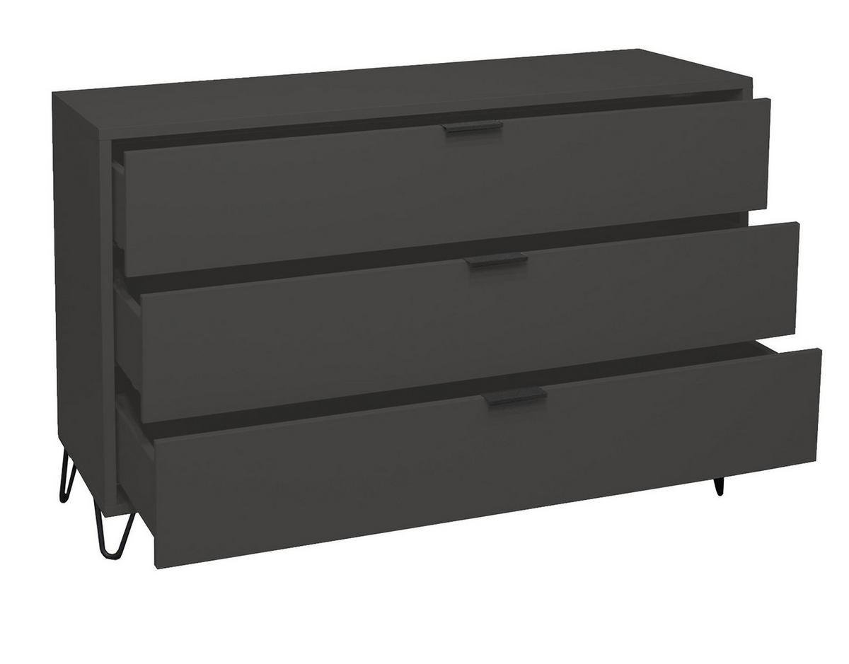 KOMMODE Erna 119x45x82 Anthrazit matt Lack - Anthrazit, Holzwerkstoff (119/82/45cm) - 58aufmkessel