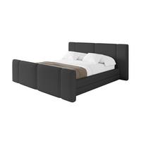 POLSTERBETT mit Bettkasten, Fußteil und Lattenrost, Bett mit Matratze H3/H4 - TEVO-Z 140x200 Schwarz - Schwarz Hochglanz, Holzwerkstoff/Textil (140/200cm) - ALTDECOR