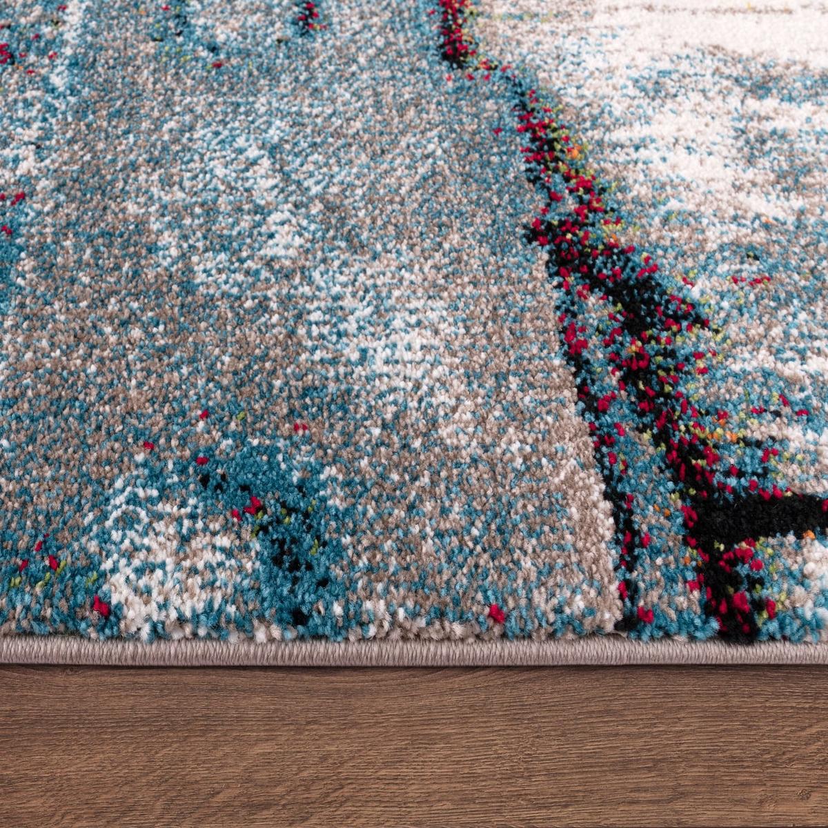 KURZFLORTEPPICH, in Holzdielen-Optik, Mehrfarbig, 120 x 170 cm - Multicolor, Textil (170/120cm) - KADIMA DESIGN