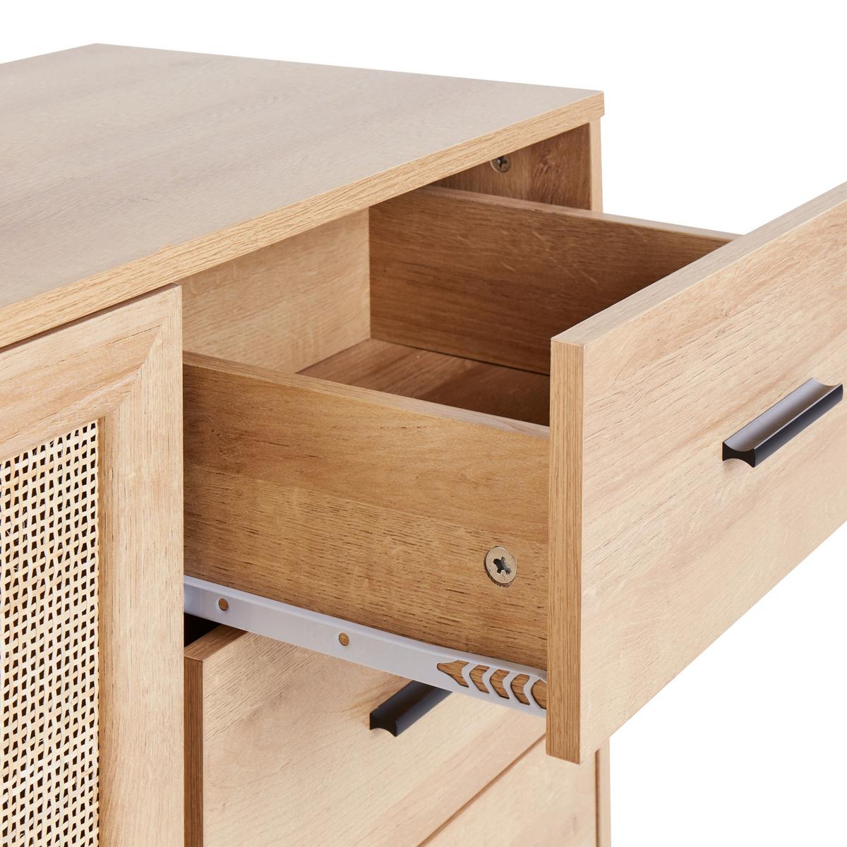 SIDEBOARD mit 2 Türen Hellbraun Pasco - Braun, Holzwerkstoff (120/77/39cm) - Beliani
