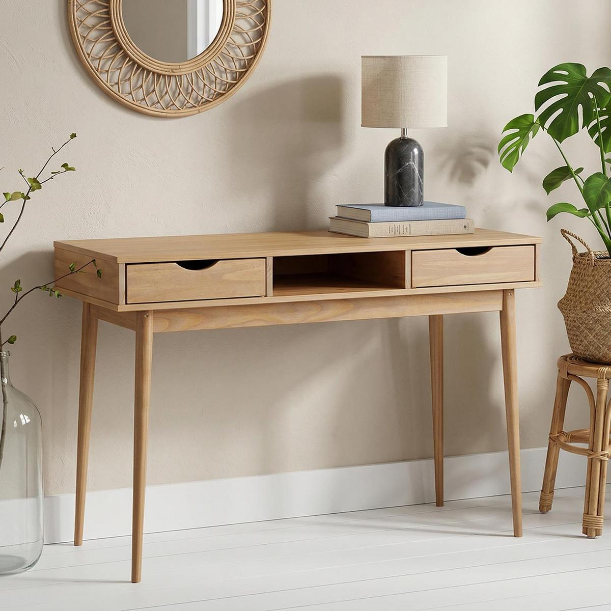 SCHREIBTISCH STEFANO - Braun, Holz (50/110/75cm) - IDIMEX