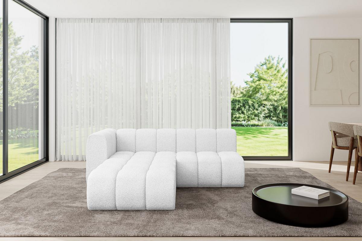 ECKSOFA modulares Sofa Darnel-L1 - 205x177x70 cm Weiß - Weiß, Holzwerkstoff/Textil (205/177cm) - ALTDECOR