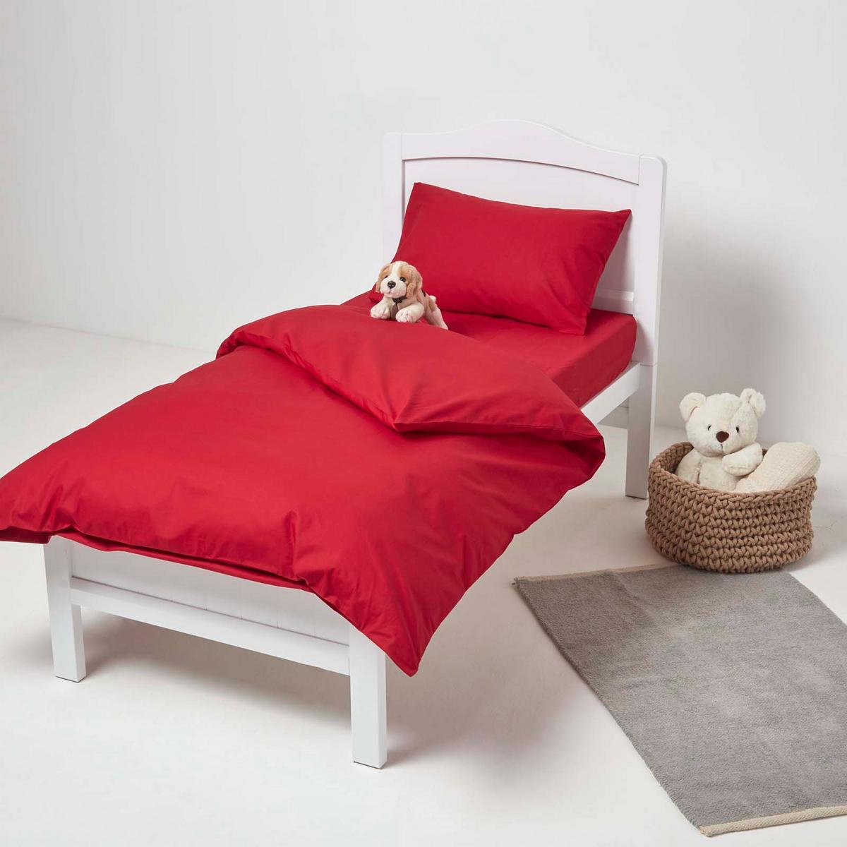KINDER-KISSENBEZÜGE 2er-Set, Perkal - Rot, Textil (40/60cm) - Homescapes