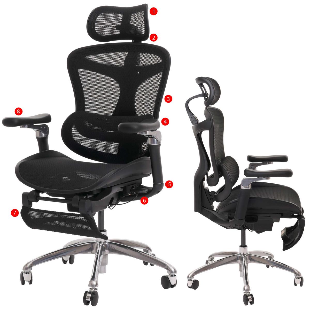 BÜROSTUHL Schwarz - Schwarz, Textil (64/128/143cm) - MCW