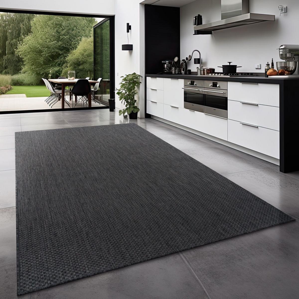 OUTDOORTEPPICH Anthrazit 80 x 250 cm - Anthrazit, Kunststoff (80/250cm) - TT Home