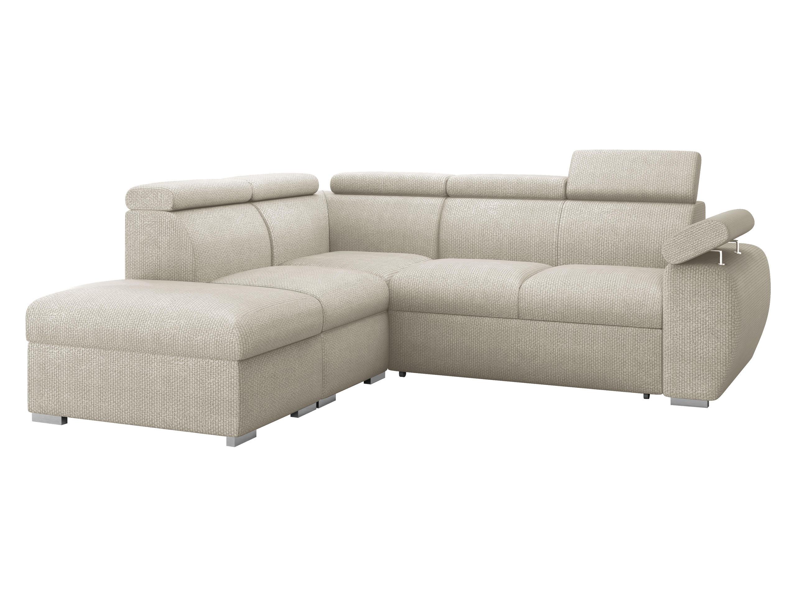 ECKSOFA Boston 2RR1P, Seite: Links PUFAP+R+1P(65)+2R - Silberfarben/Mokka, Holz/Textil (260/230cm) - MIRJAN24
