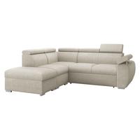 ECKSOFA Boston 2RR1P, Seite: Links PUFAP+R+1P(65)+2R - Silberfarben/Mokka, Holz/Textil (260/230cm) - MIRJAN24