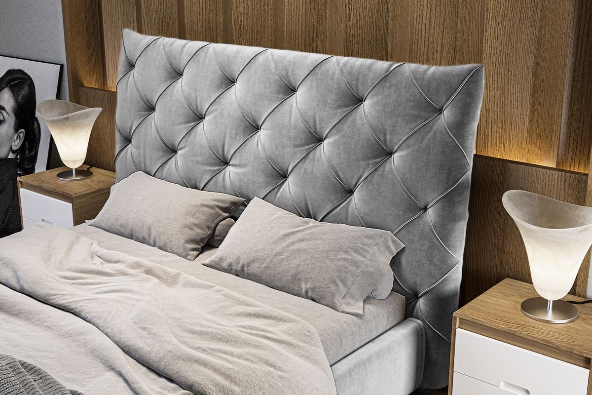 POLSTERBETT ANNY Silber Velvet - Silberfarben, Textil (180/200cm) - KAWOLA