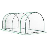 FOLIENGEWÄCHSHAUS, Transparent+Grün, kunststoff(Folie), Stahl(Gestell) - Transparent/Grün, Metall (100/80/200cm) - Outsunny