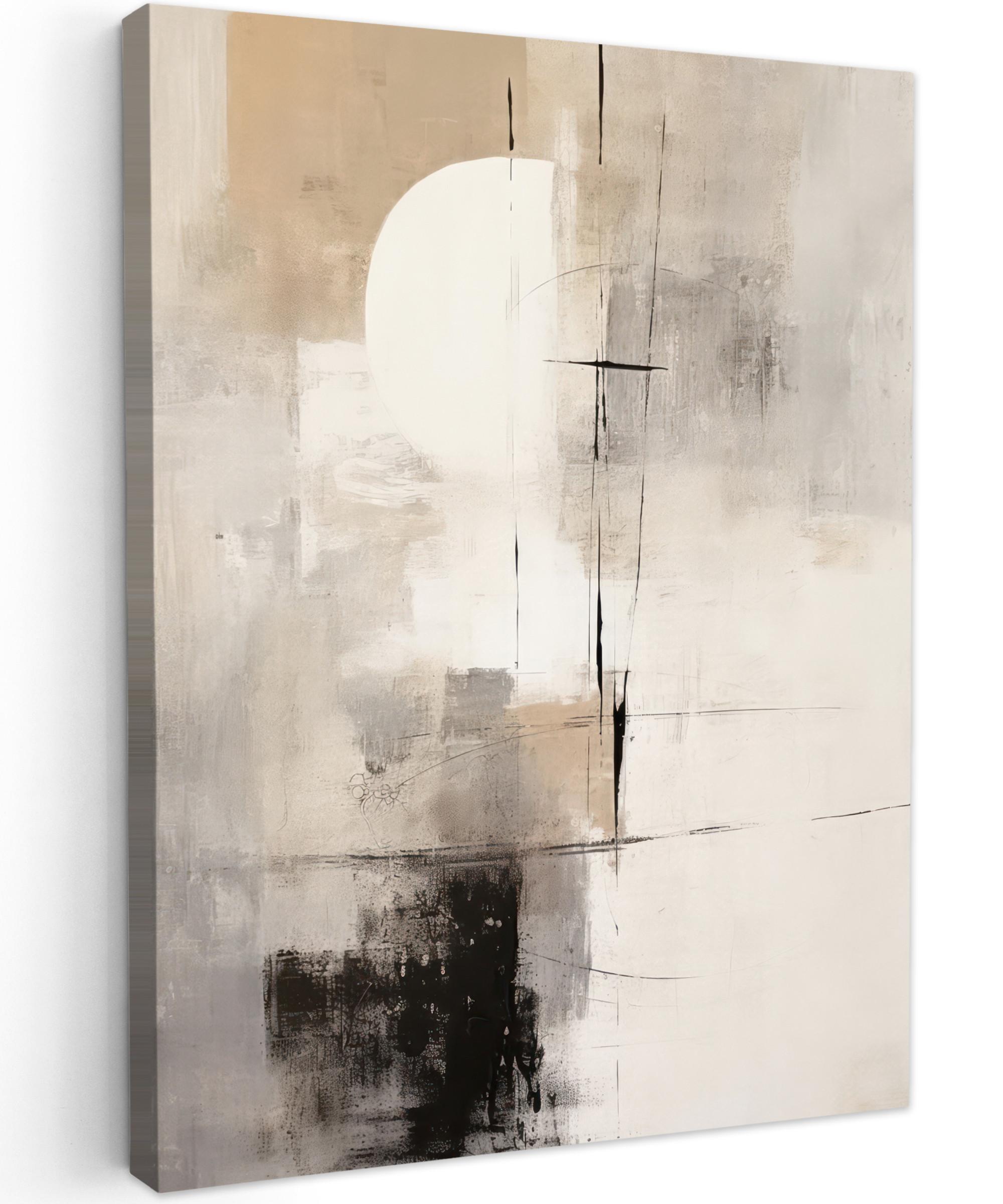 LEINWANDBILD Abstrakt - Kunst - Grau Room Decor 30x40 cm - Hellgrau, Textil (30/40cm) - MuchoWow