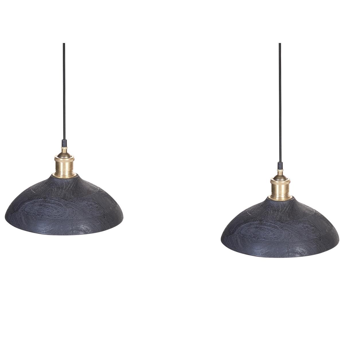HÄNGELEUCHTE Cheyyar 14/65/126 cm - Schwarz, Holz (14/65/126cm) - Beliani