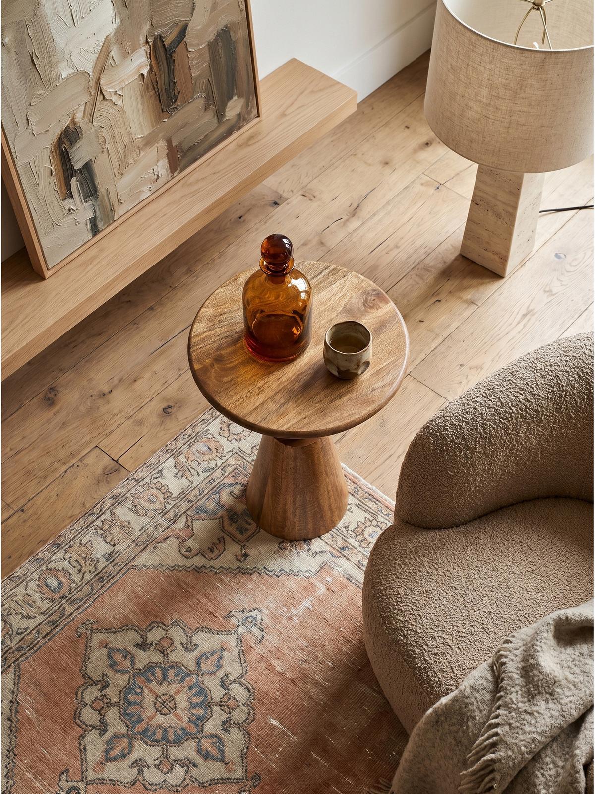 BEISTELLTISCH SORRENTO, Mango Massivholz, Ø 35 x 45 cm - Braun, Mangoholz/Holz (35/35/45cm) - KADIMA DESIGN