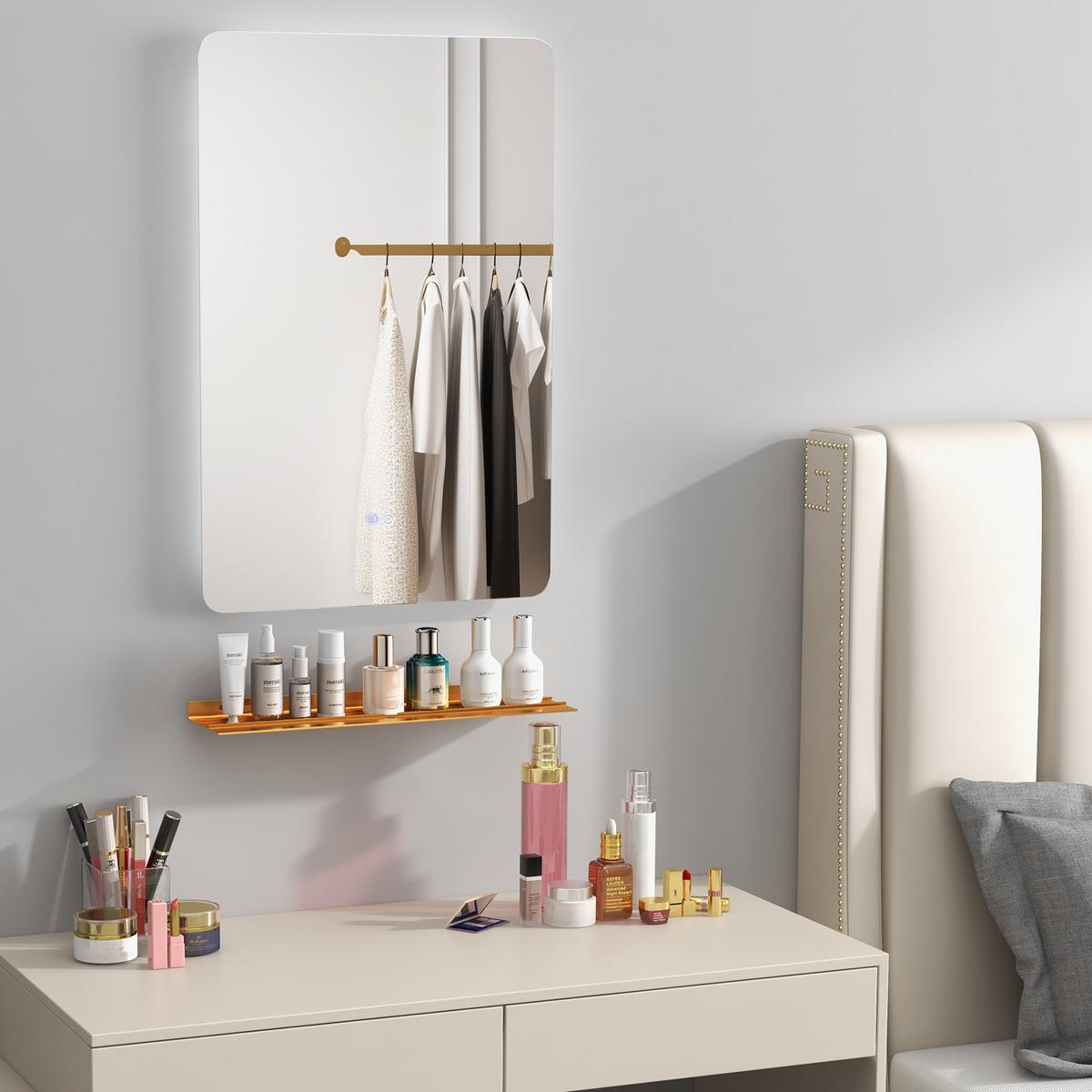 BADEZIMMERSPIEGEL Silber - Silberfarben, Glas (70/3.5/50cm) - COSTWAY
