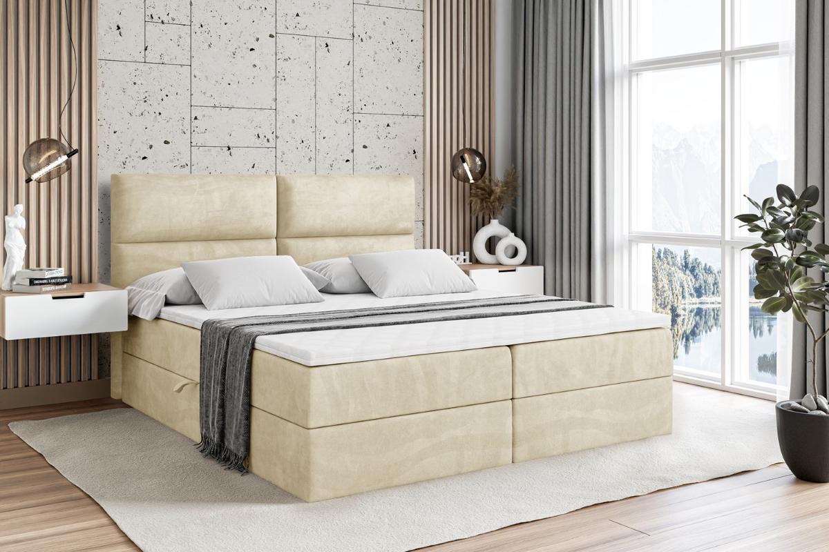BOXBETT mit Matratze H4 und Lattenrost - BOXI3 - 140x200 cm - H4 - Beige - Beige, Holzwerkstoff (140/200cm) - ALTDECOR