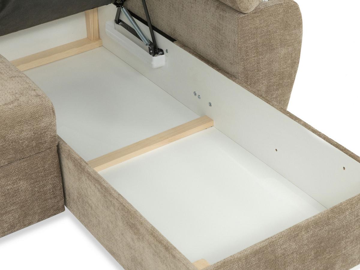 ECKSOFA Plaza L - Beige/Silberfarben, Holz/Kunststoff (255/170cm) - MIRJAN24