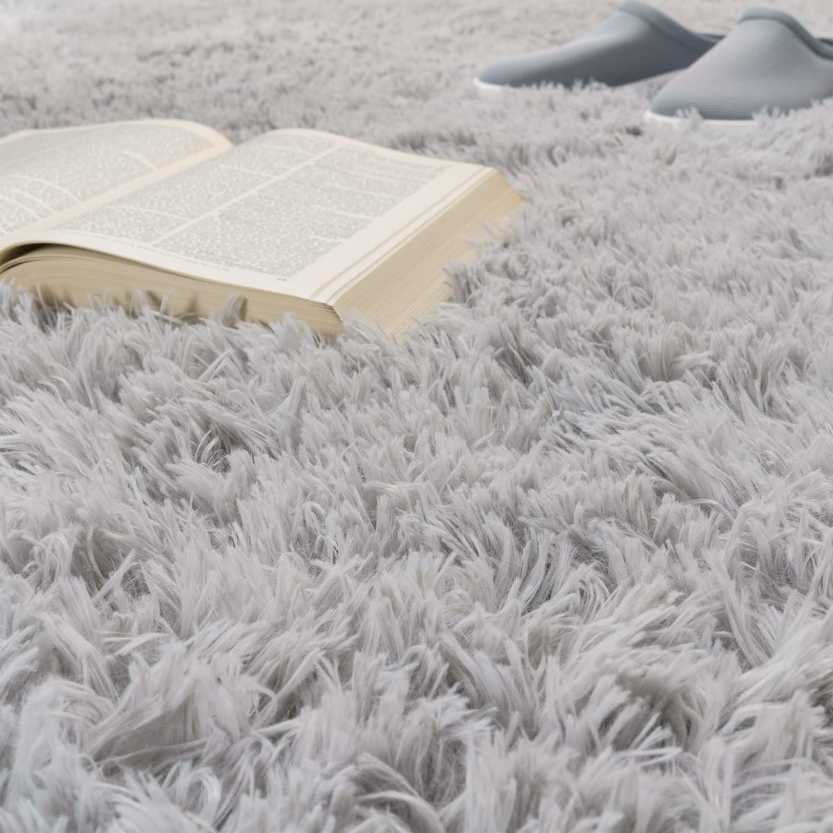 HOCHFLORTEPPICH, einfarbig, aus Polyester, Hellgrau, Ø 160 cm - Grau, Textil (160/160cm) - KADIMA DESIGN