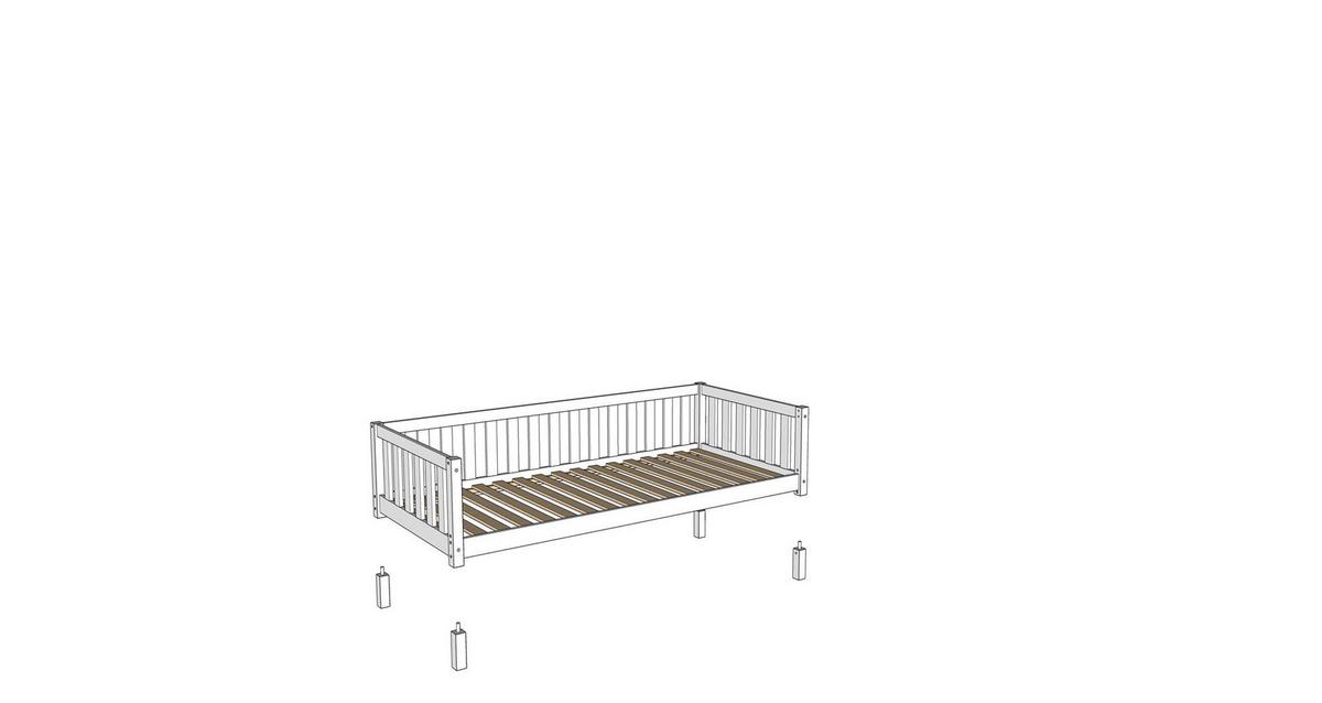 TAGESBETT Kapua 140x200 mit Bettschublade Kiefer Massivholz Natur - Kieferfarben, Holz (140/200cm) - 58aufmkessel