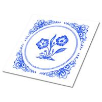SELBSTKLEBENDE Wandfliesen 9 Stück 30x30 cm - Azulejo-Blume - Blau, Textil (30/1.6/30cm) - TULUP