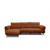 ECKSOFA SALVINI 4-Sitzer, dunkelorange - Dunkelorange/Schwarz, Holzwerkstoff/Textil (158/292cm) - Wozimo