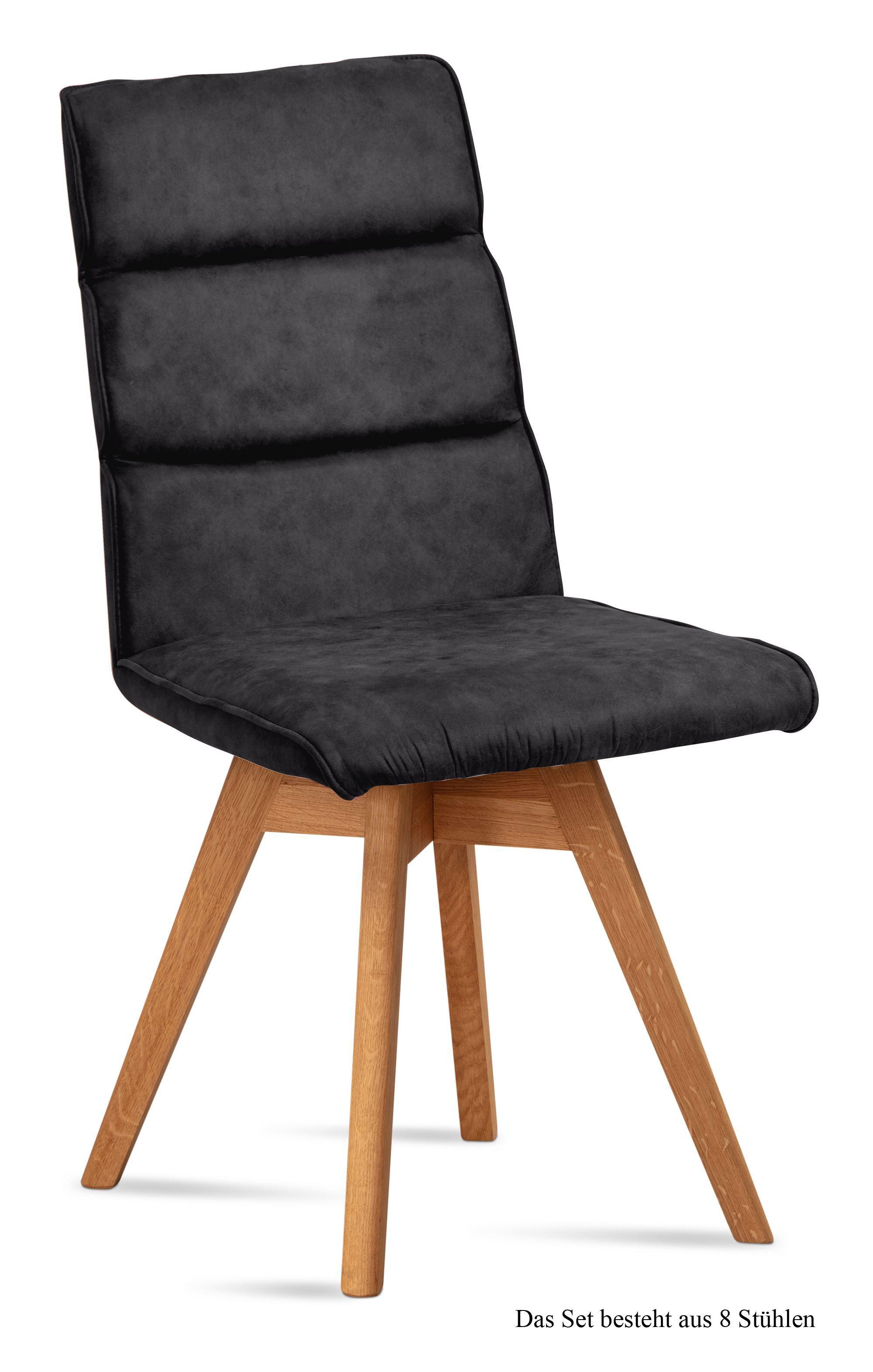 ESSZIMMERSTUHL drehbar (8er-Set) Doris 47x92x60 Eiche geölt/Anthrazit - Eichefarben/Anthrazit, Kunststoff (60/92/47cm) - 58aufmkessel