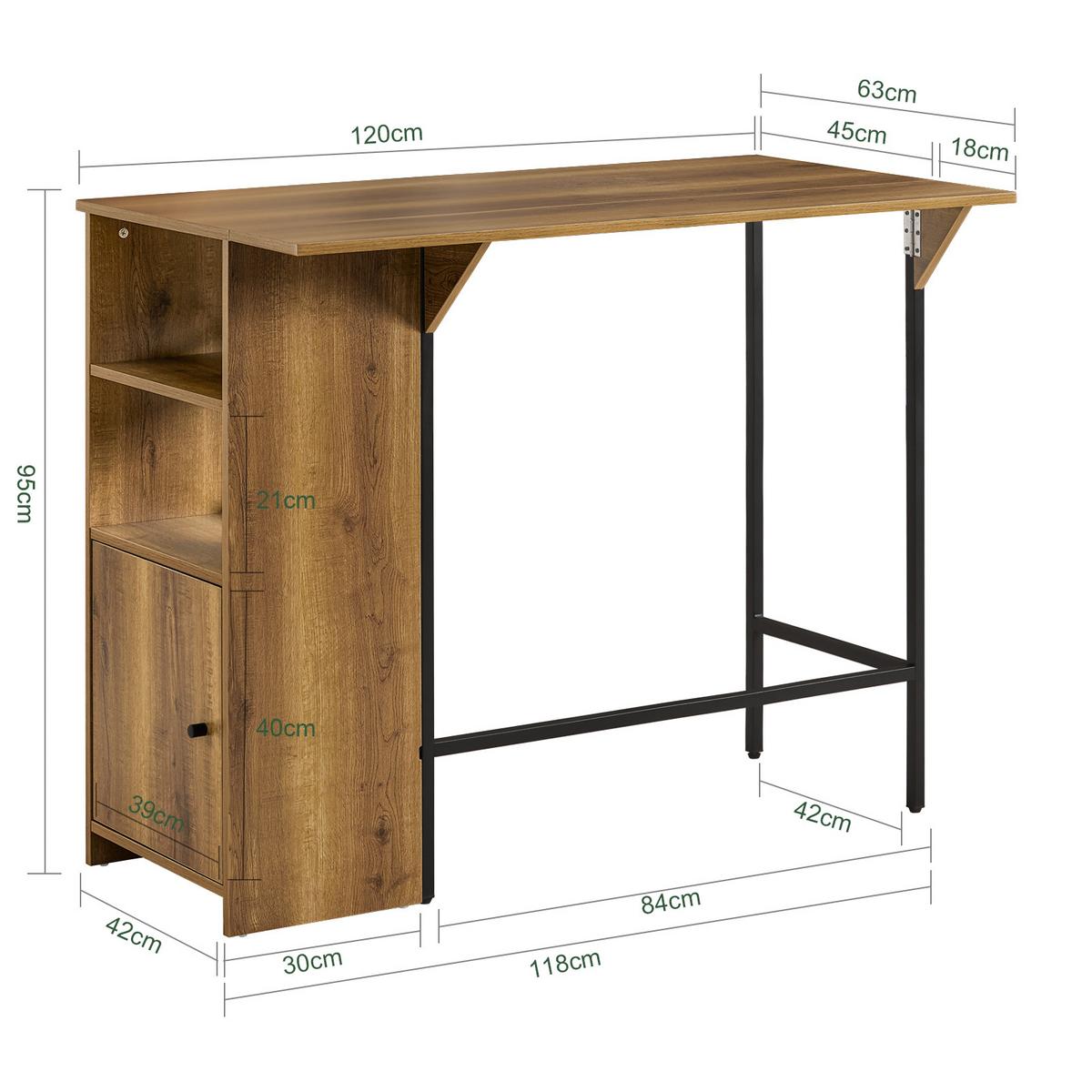 BARTISCH Vintage - Braun, Holzwerkstoff/Metall (63/120/95cm) - SoBuy