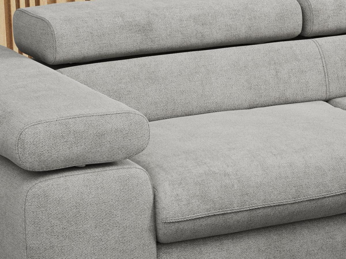 ECKSOFA PEDRO L Hellgrau Struktur - Rechts Seite - Hellgrau/Schwarz, Textil/Metall (273/208cm) - MKS