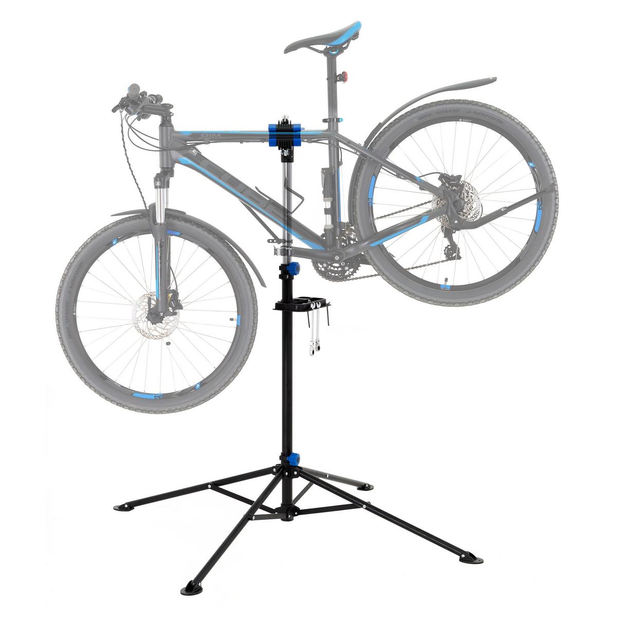 FAHRRADMONTAGESTÄNDER drehbar Schwarz-Blau aus Stahl - Schwarz, Metall (146/185/146cm) - ECD-Germany