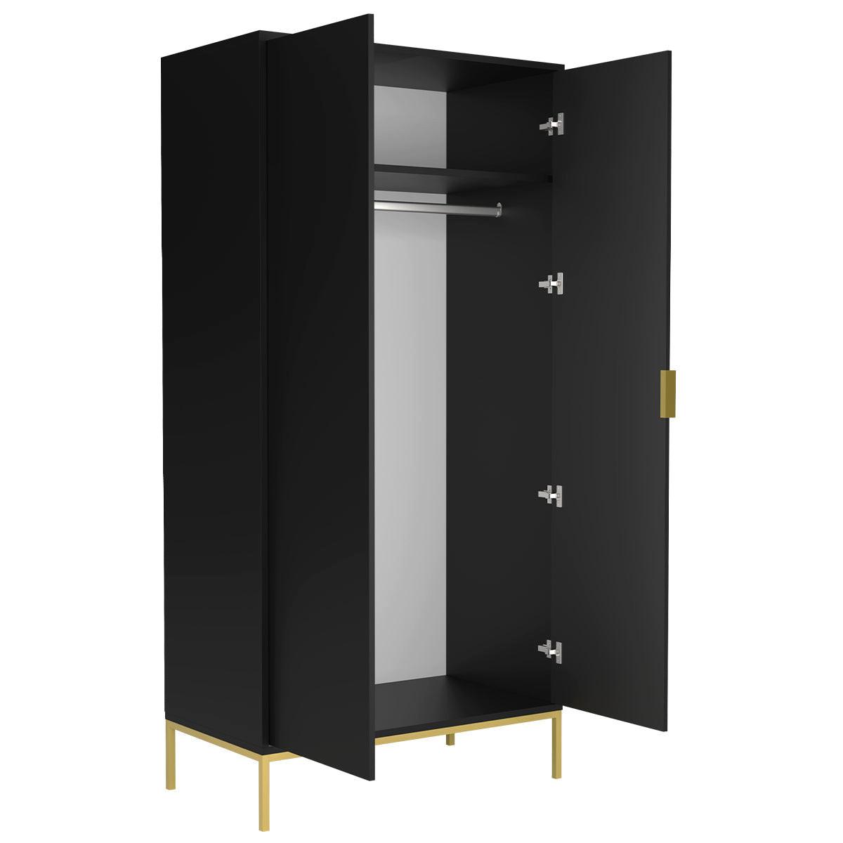 SCHRANK 2 Türen Seattle Schwarz - Schwarz, Holzwerkstoff (100/205.4/55cm) - Petits-meubles