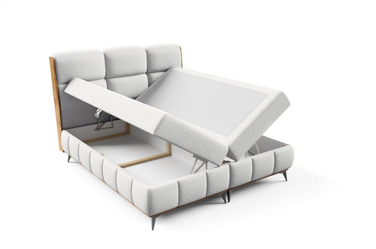 BOXBETT Charlie - Hellgrau, Holzwerkstoff/Textil (140/200cm) - Fun Möbel
