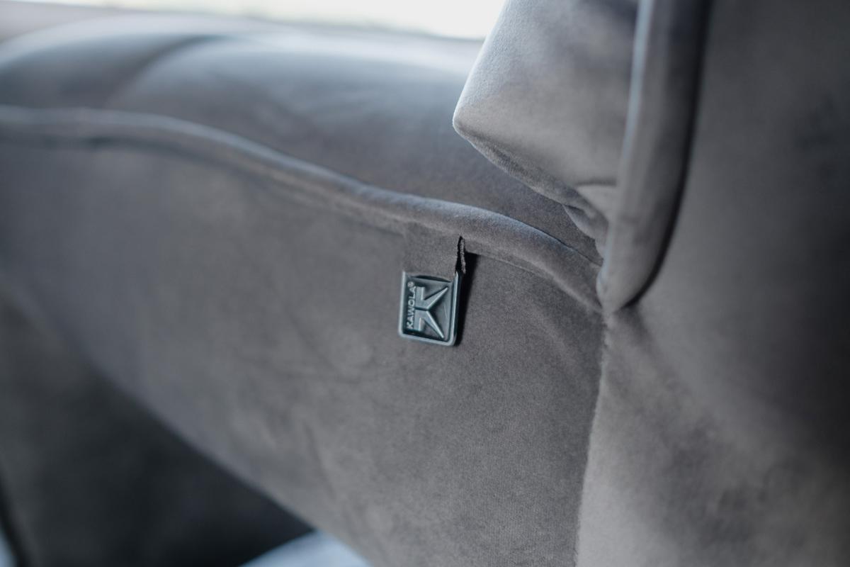 RELAXSESSEL MIKO Steingrau Velvet Relaxfunktion - Schwarz/Grau, Textil/Metall (75/115/94cm) - KAWOLA