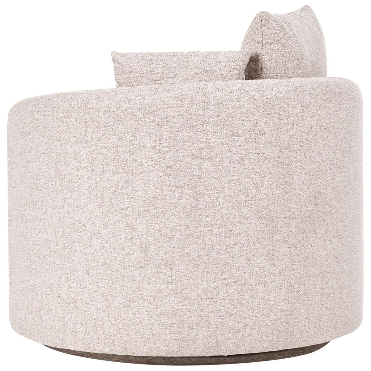 DREHSESSEL Stoff Beige Ennora - Beige, Textil (88/67/82cm) - Beliani