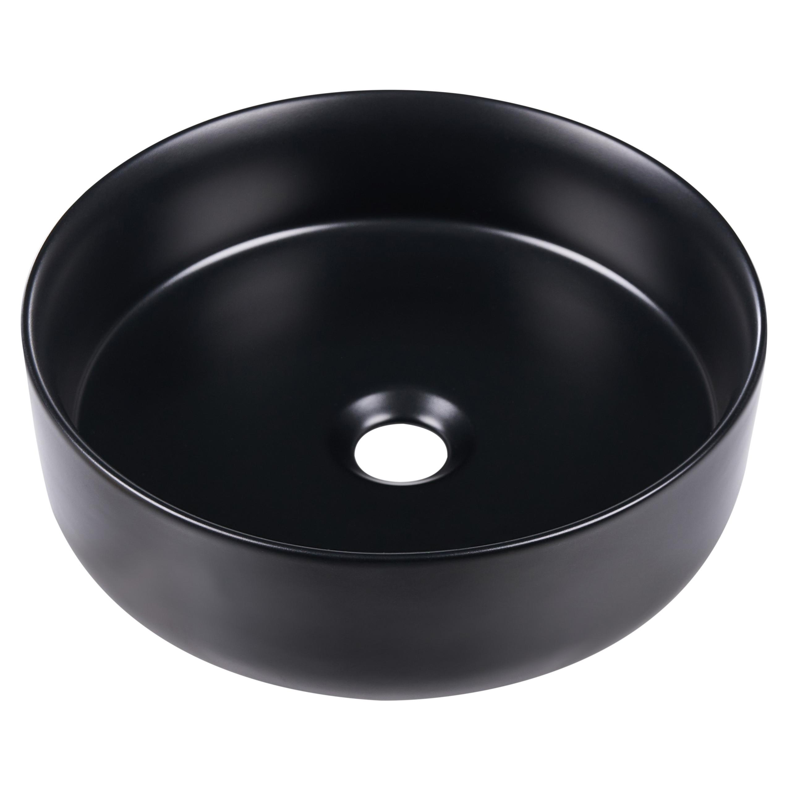AUFSATZWASCHBECKEN Schwarz 40 cm Keramik Tebar - Schwarz, Keramik (40/12/40cm) - Beliani