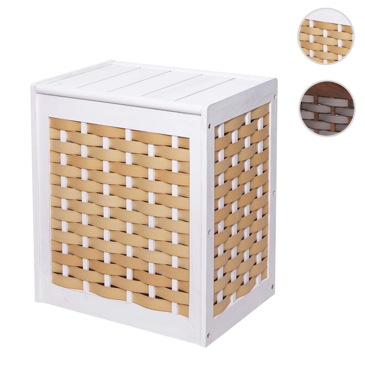 WÄSCHEKORB Weiß, Braun - Weiß/Braun, Holz (51/61/35cm) - MCW