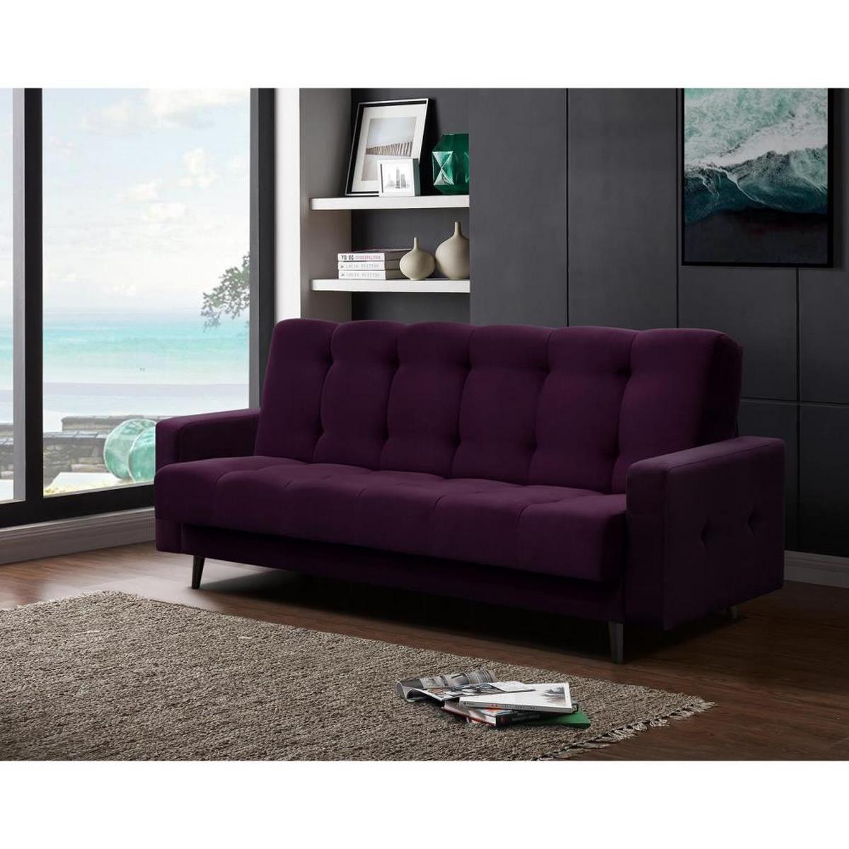 3-SITZER Schlafsofa Nancy Bis violett - Violett, Holz/Textil (220/89/93cm) - Beautysofa