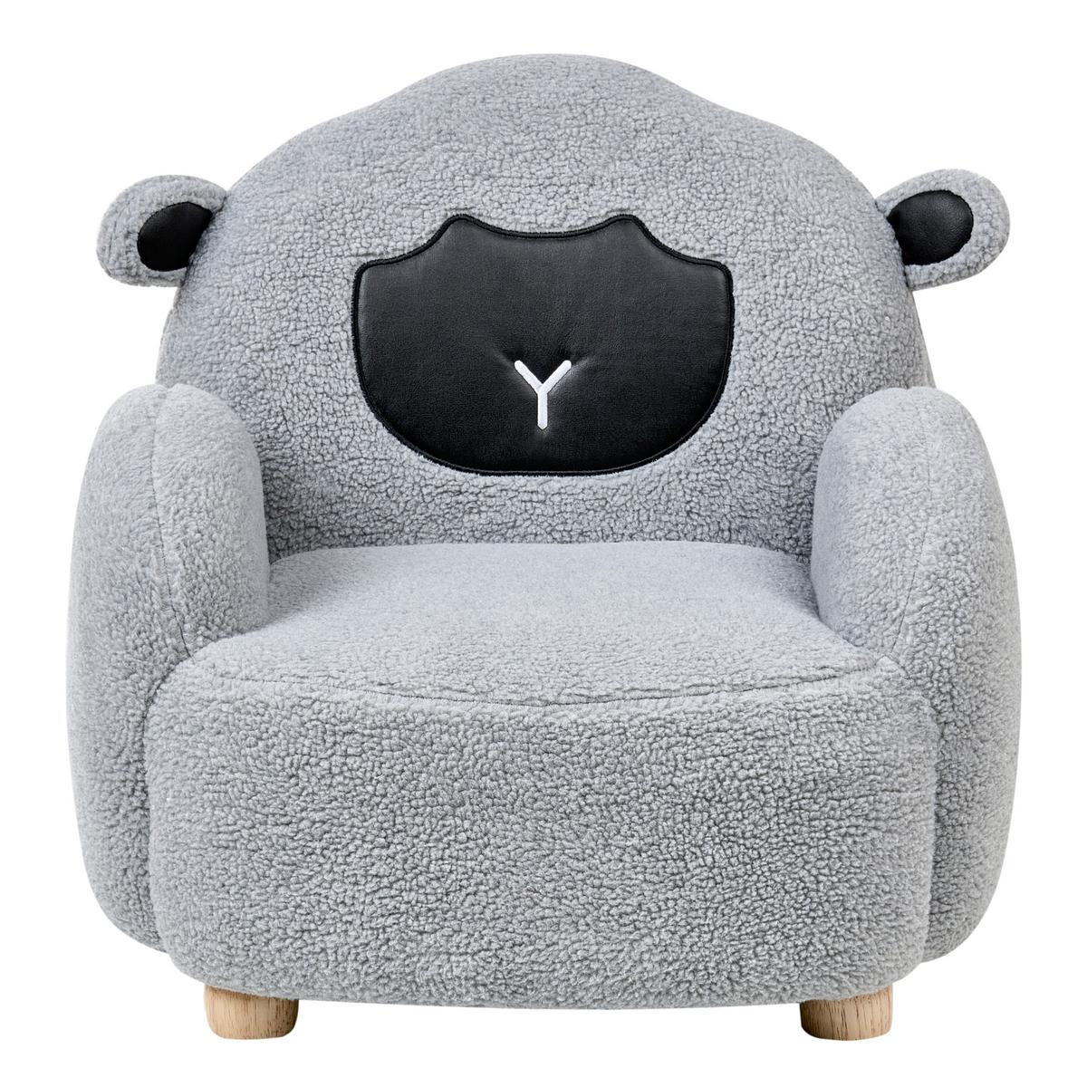 KINDERSESSEL Grau Ula - Braun/Grau, Textil (54/55/55cm) - Beliani