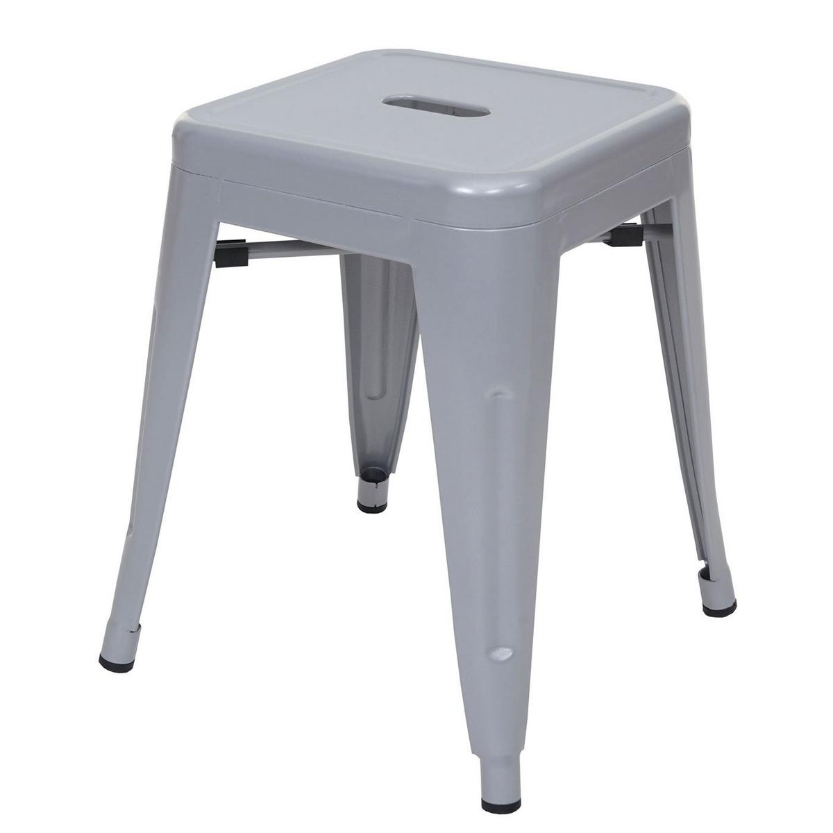 HOCKER METALL Grau 6er-Set - Grau, Metall (39/46/39cm) - MCW