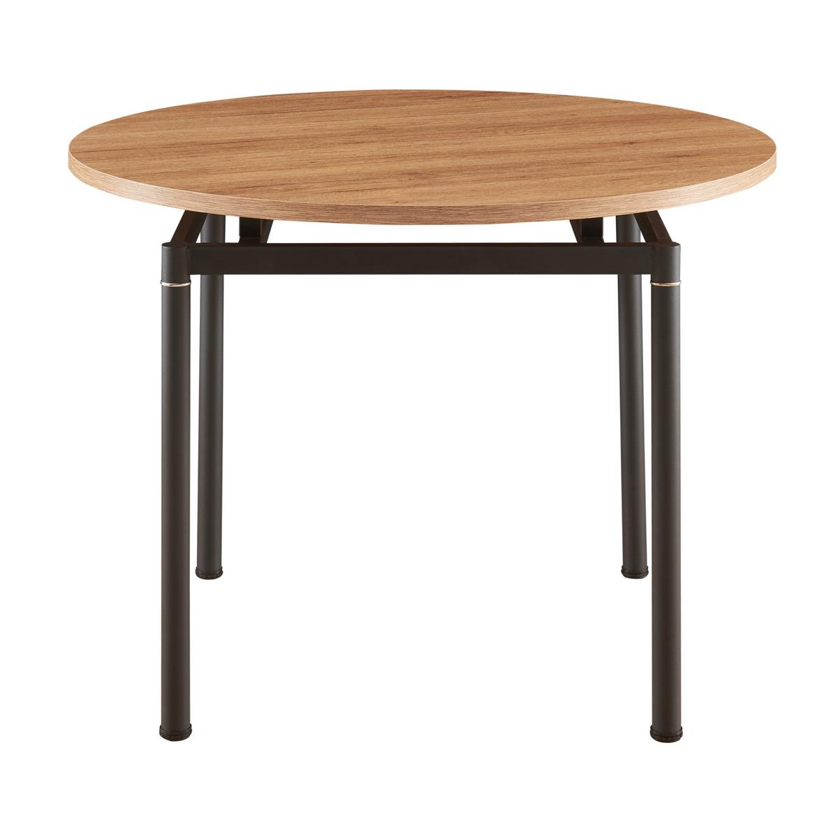 ESSTISCH Hemnes - Eichefarben/Schwarz, Holzwerkstoff/Metall (100/100/75cm) - [en.casa]
